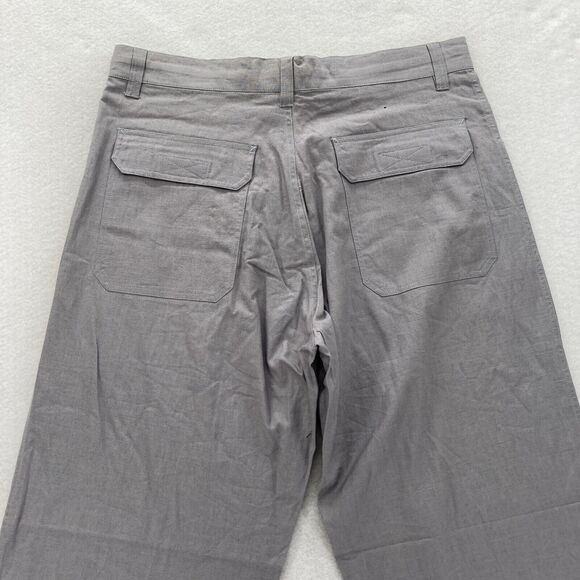 Vintage Clench Jeans Linen Pants Mens XL Gray Baggy Straight Lion Embroidery Y2K - Picture 12 of 14